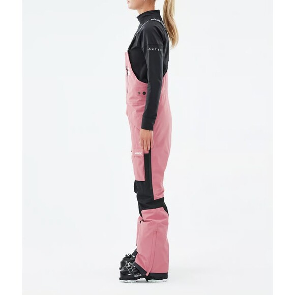 Montec Fawk Ski Snowboard Waterproof Pants Bibs Overalls Pink Black Size Small - Picture 2 of 15